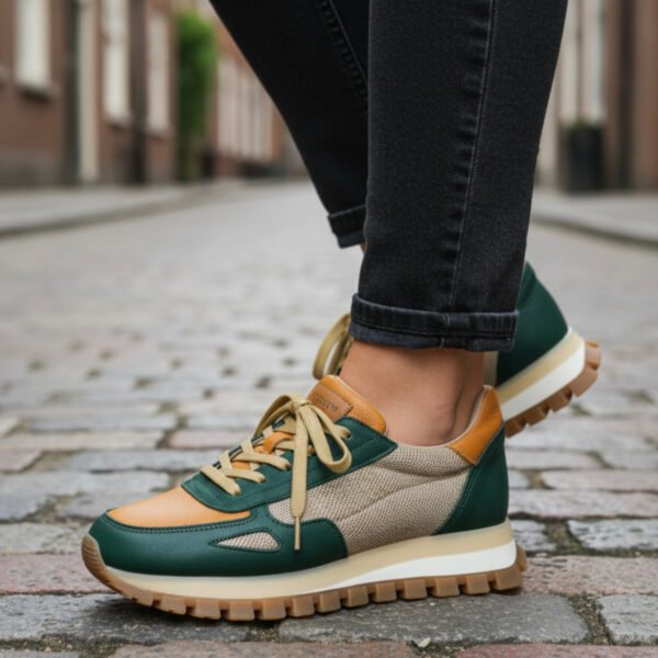 Solange | Zapatillas de Cuero Combinadas