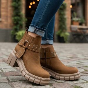 Lucrecia | Botinetas de Cuero con Aplique - Brandy Shoes