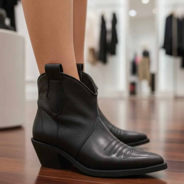 Belisa | Botinetas Texanas de Cuero - Brandy Shoes