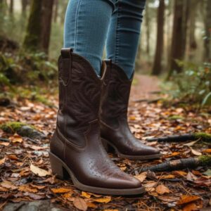 Catalina | Botinetas Texanas de Cuero Bordadas - Brandy Shoes