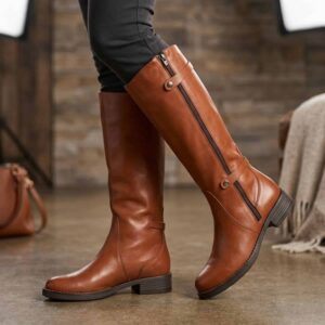Isadora | Botas de Cuero Estilo Montar - Brandy Shoes