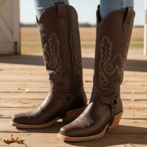 Daphne | Botas Texanas de Cuero Desmontables - Brandy Shoes