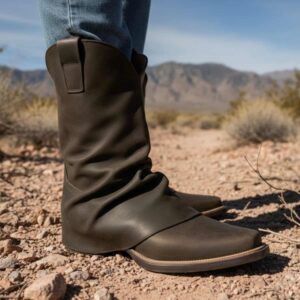 Ornella | Botinetas Texanas de Cuero - Brandy Shoes