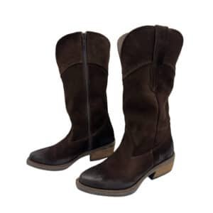 Jimena | Botas Texanas Gamuzadas - Brandy Shoes