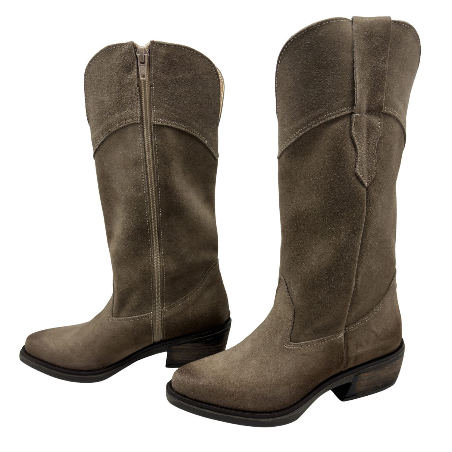 Jimena | Botas Texanas Gamuzadas - Brandy Shoes