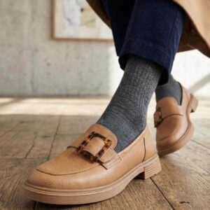 Solène | Mocasines de Cuero y Gamuza - Brandy Shoes
