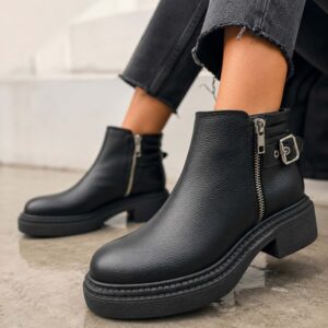 Malva | Botinetas de Cuero Base Goma - Brandy Shoes