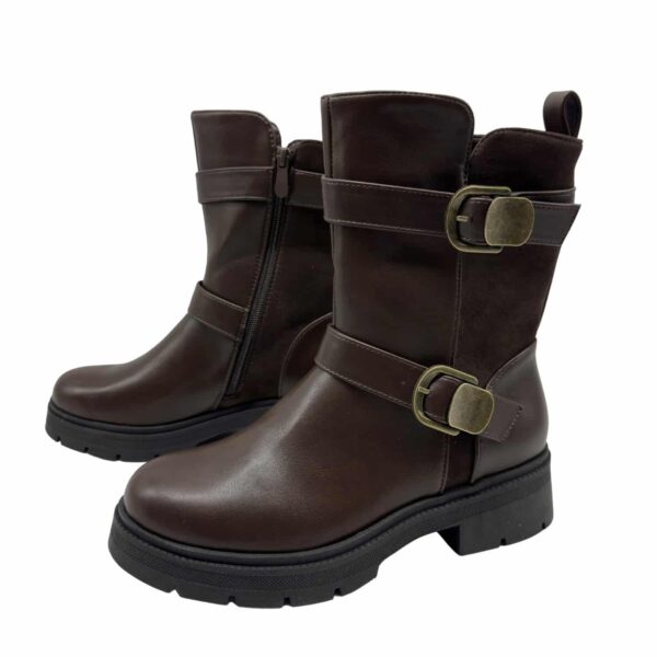 Romaine | Botinetas de Cuero Ecológico y Gamuza - Brandy Shoes