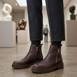 Kaia | Borcegos de Cuero Doble Cierre - Brandy Shoes