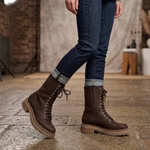 Praga | Borcegos de Cuero con Cierre - Brandy Shoes