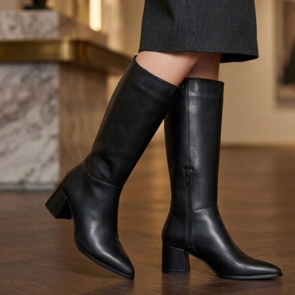 Atenas | Botas de Cuero Taco Cuadrado