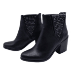 Amelie | Botinetas de Cuero con Tachas y Taco de Folia - Brandy Shoes