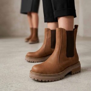 Allegra | Borcegos de Cuero Base Goma - Brandy Shoes