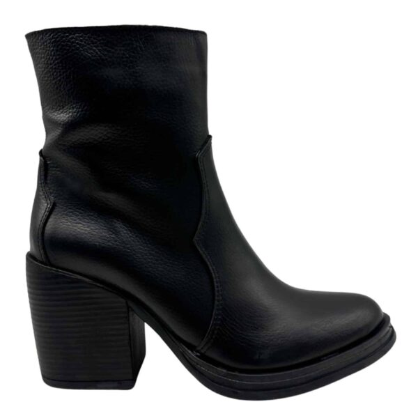 Miranda | Botinetas de Cuero Taco Alto - Brandy Shoes