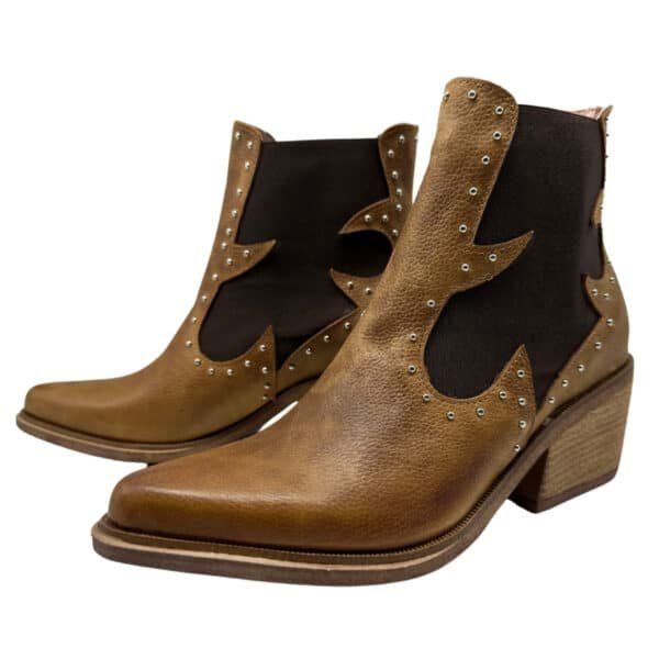 Blue | Botinetas Texanas de Cuero - Brandy Shoes