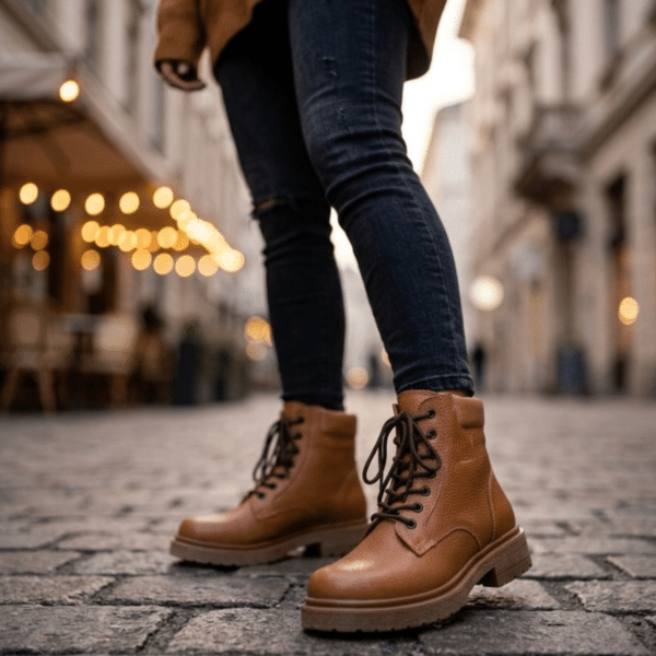 Bastia | Borcegos de Cuero Vacuno con Base de Goma - Brandy Shoes