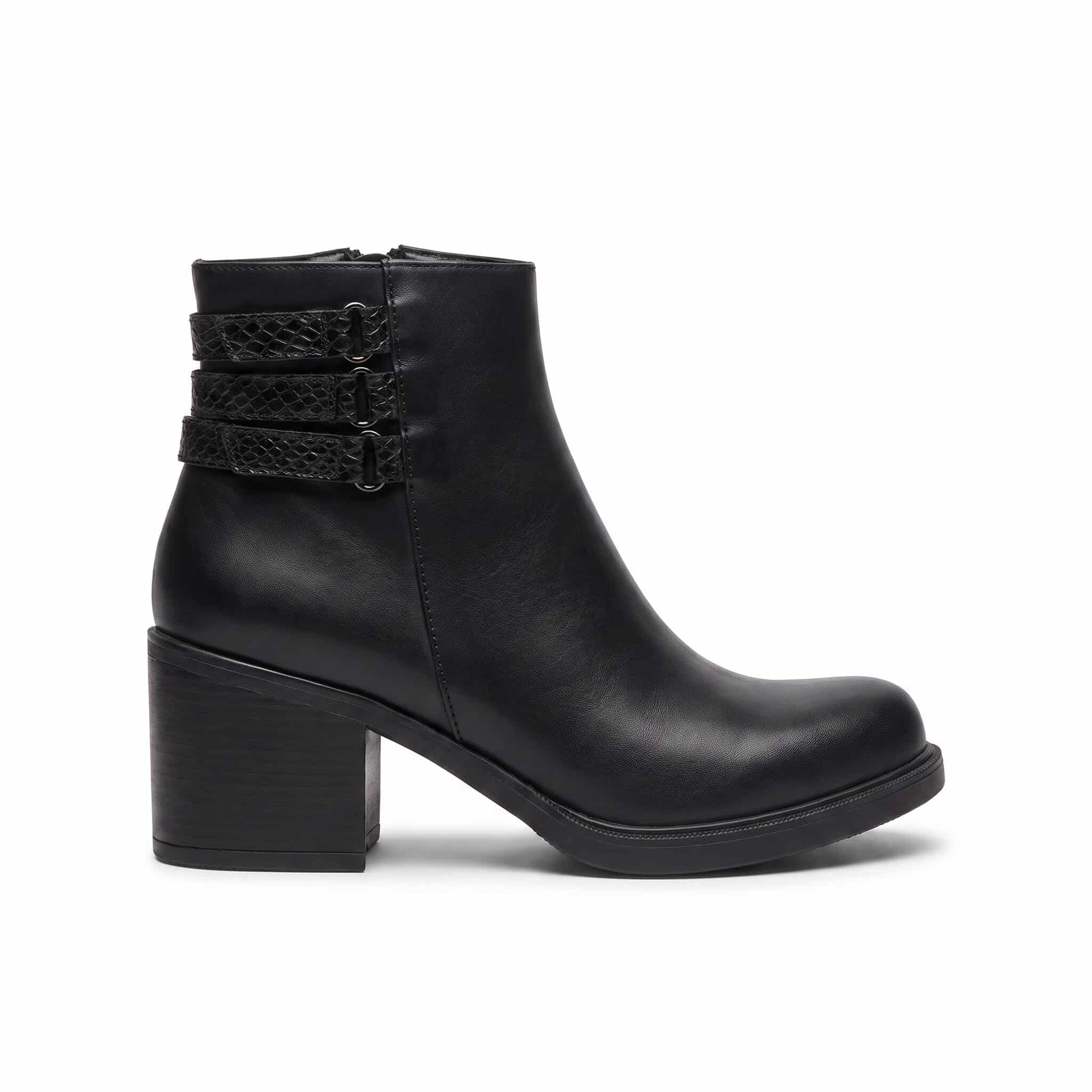 Violeta | Botinetas de Cuero y Reptil Combinado - Brandy Shoes