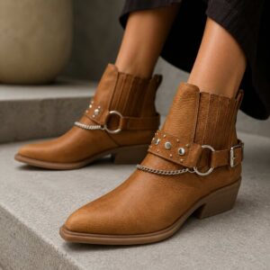 Martinica| Botinetas Texanas con Estribo - Brandy Shoes