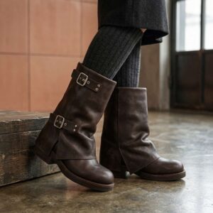 Calu | Botinetas de Cuero Base Goma - Brandy Shoes