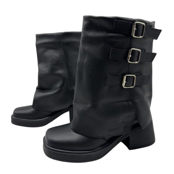 Petra | Botinetas de Cuero con Hebillas - Brandy Shoes