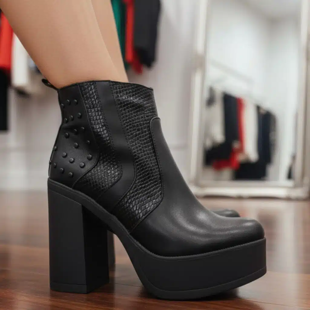 Uma | Botinetas de Cuero con Tachas - Brandy Shoes