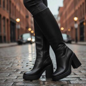 Magnolia | Botas de Cuero con Plataforma Alta - Brandy Shoes