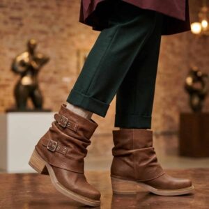 Abril | Botinetas de Cuero Base Goma - Brandy Shoes
