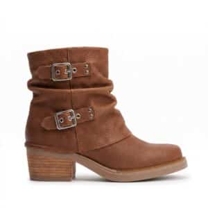 Abril | Botinetas de Cuero Base Goma - Brandy Shoes