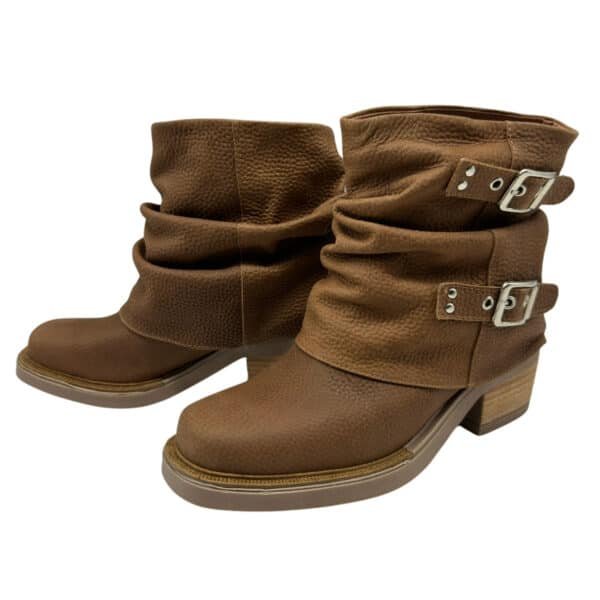 Abril | Botinetas de Cuero Base Goma - Brandy Shoes