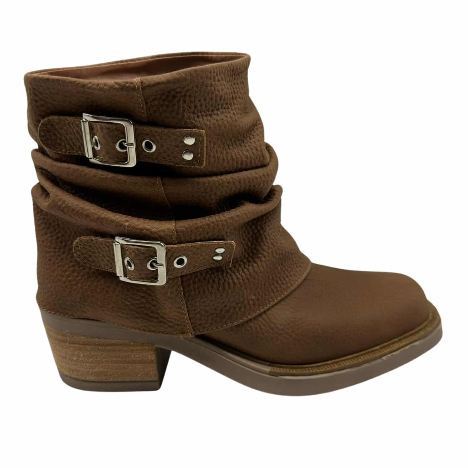 Abril | Botinetas de Cuero Base Goma - Brandy Shoes
