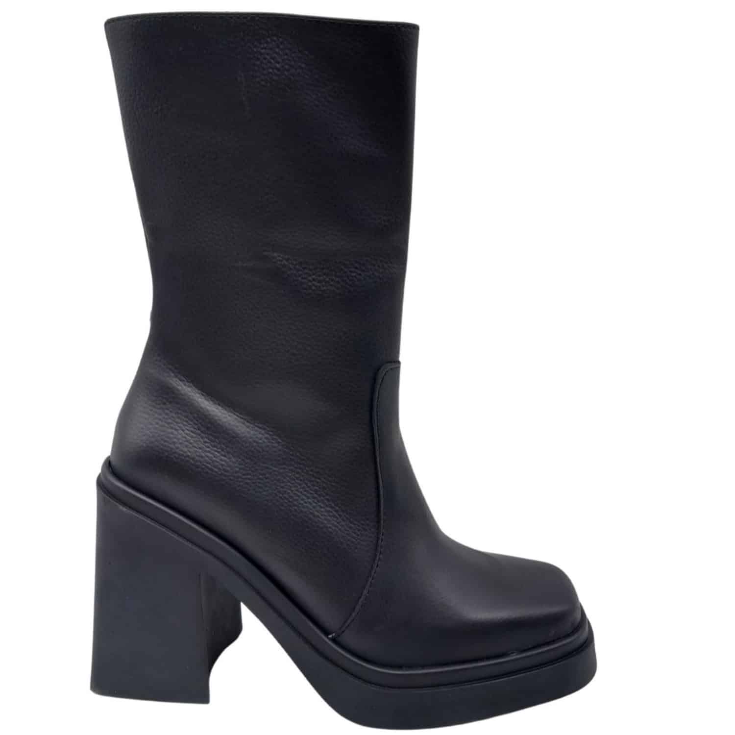 Lisbeth | Botinetas de Cuero con Plataforma - Brandy Shoes