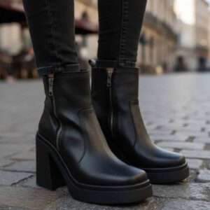 Rebe | Botinetas de Cuero con Plataforma - Brandy Shoes