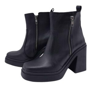 Rebe | Botinetas de Cuero con Plataforma - Brandy Shoes