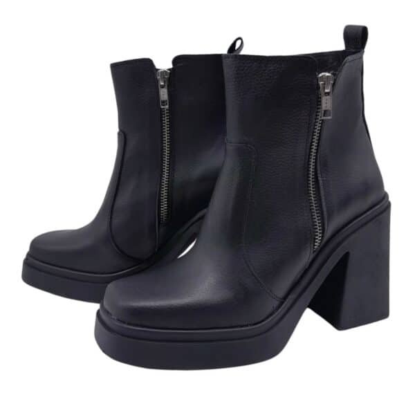 Rebe | Botinetas de Cuero con Plataforma - Brandy Shoes