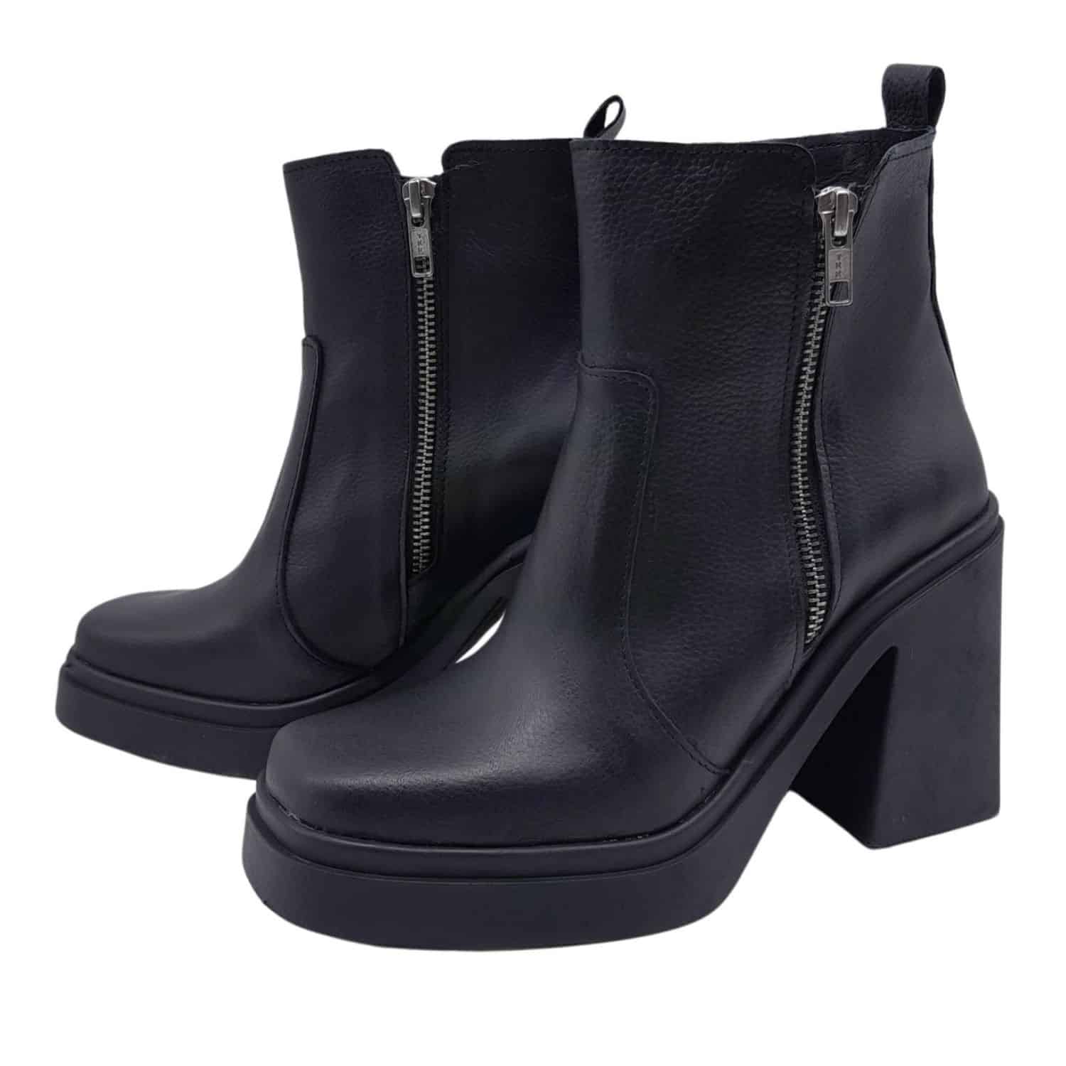 Rebe | Botinetas de Cuero con Plataforma - Brandy Shoes