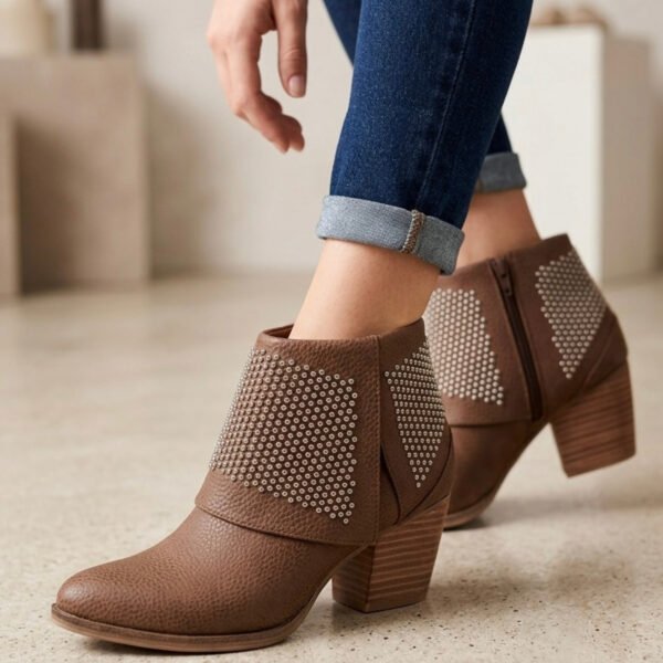 Trieste | Botinetas de Cuero con Tachas