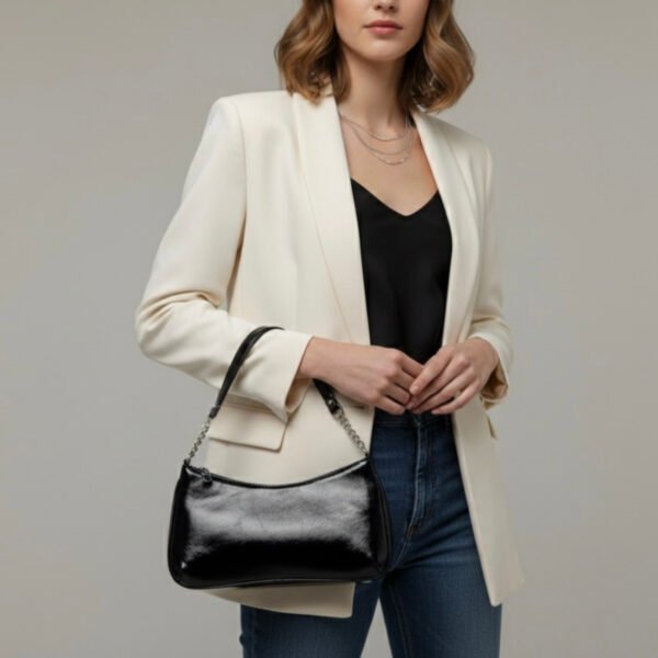 Cannes | Cartera Negra de Cuero