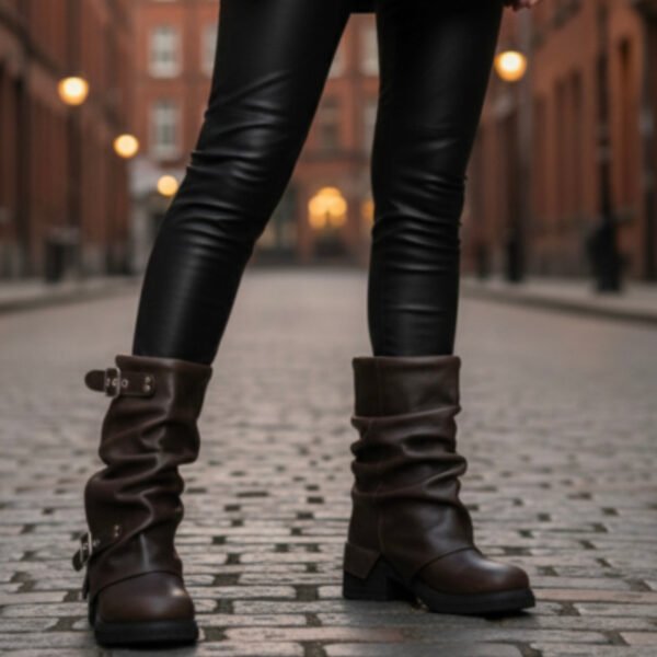 Anouk | Botas de Cuero Fruncido