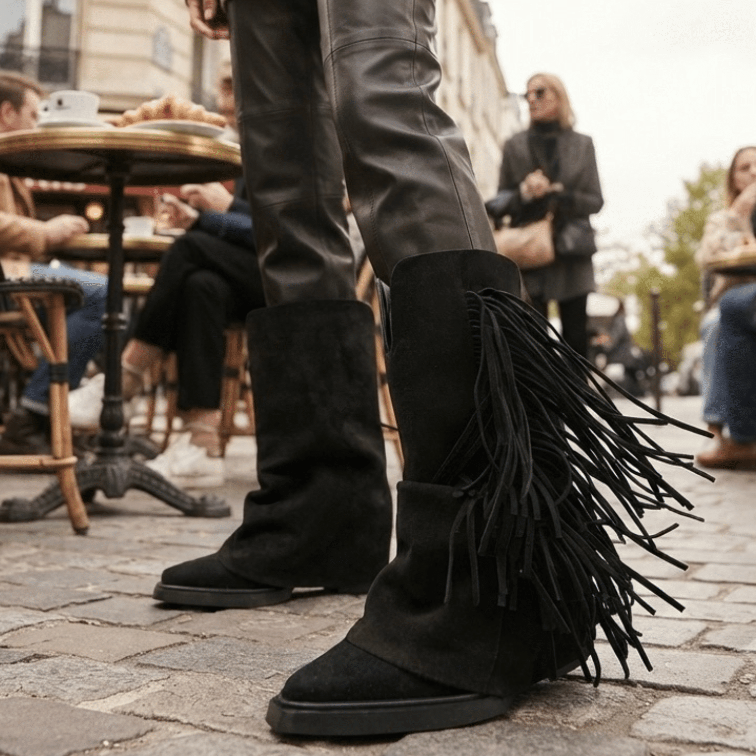 Cerde | Botas de Gamuza con Flecos - Brandy Shoes