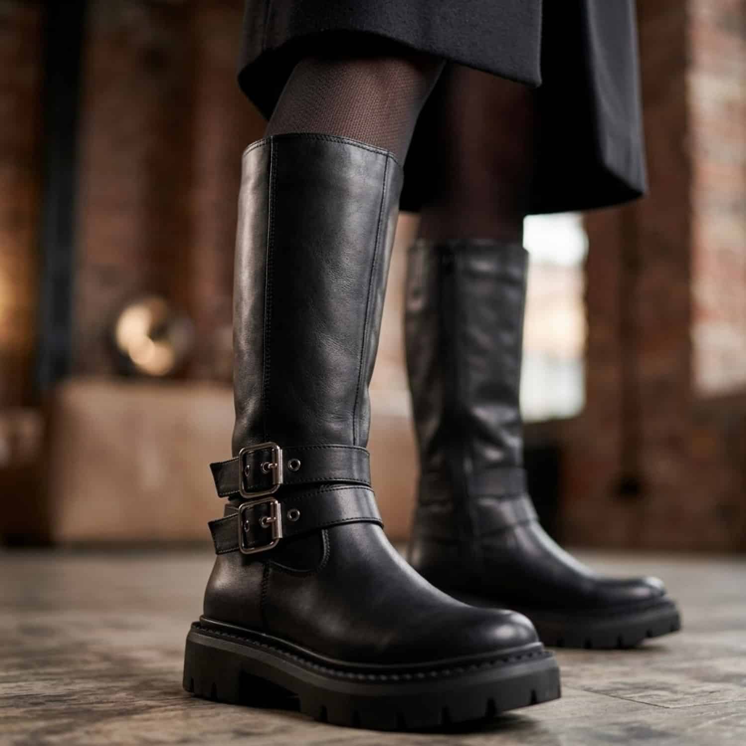Josefina | Botas de Cuero Taco Bajo - Brandy Shoes