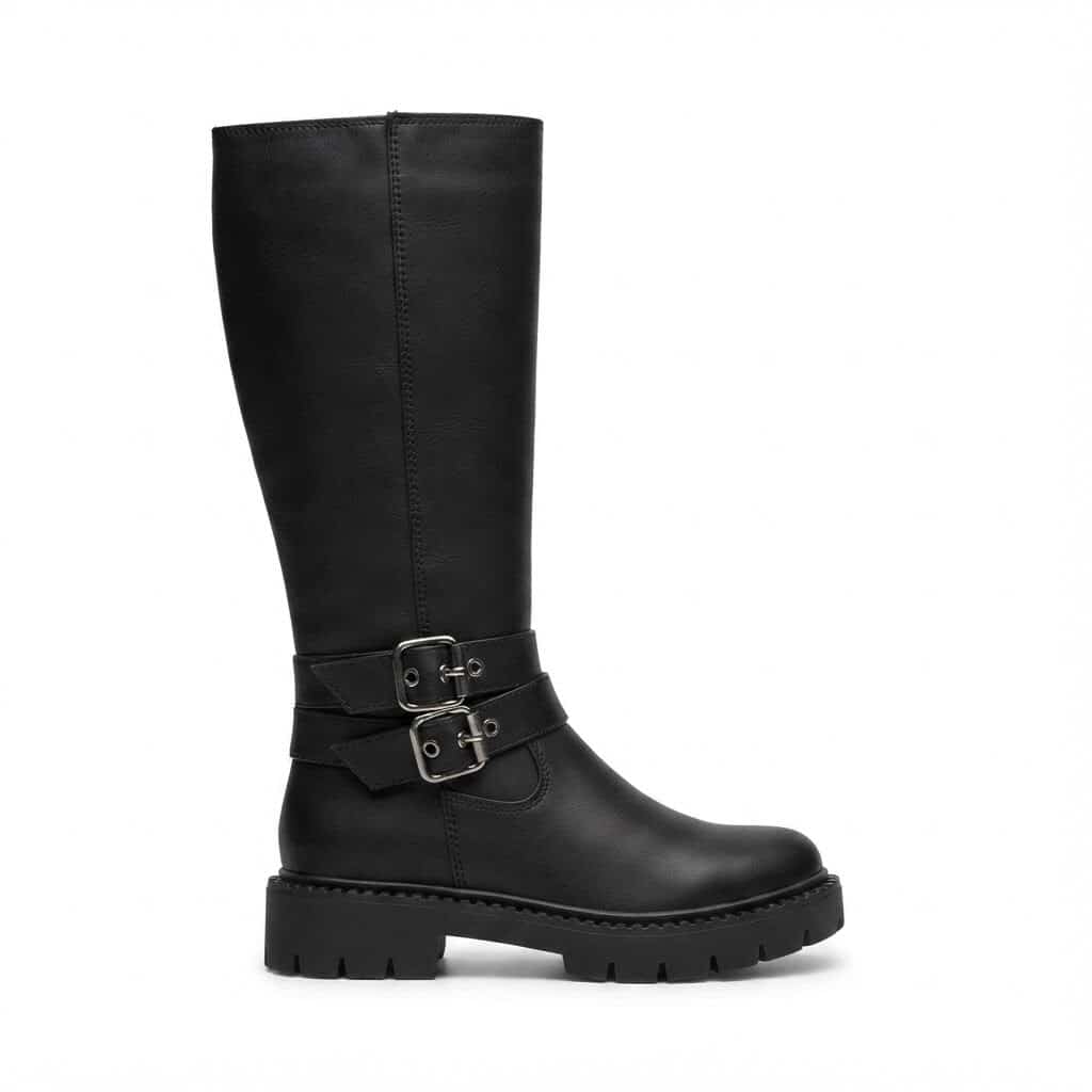 Josefina | Botas de Cuero Taco Bajo - Brandy Shoes