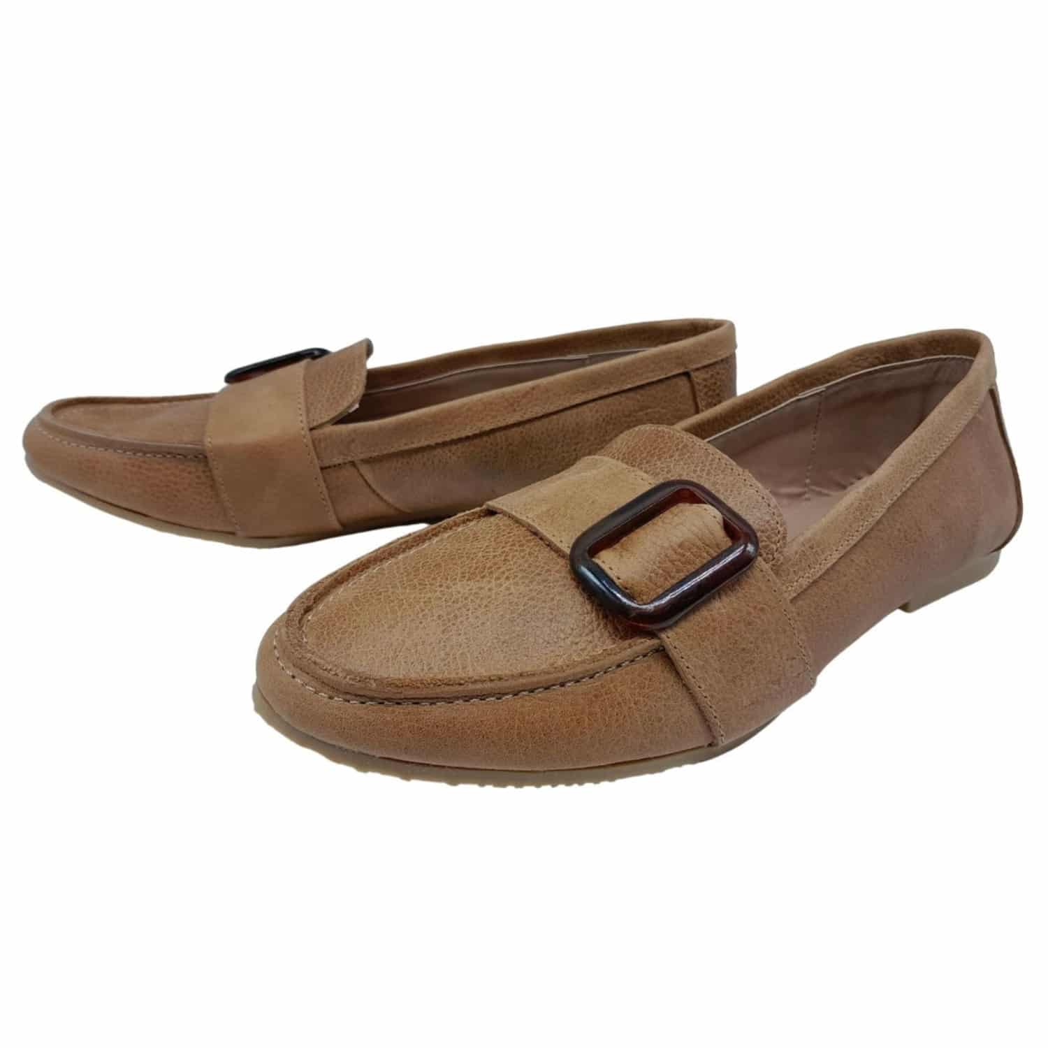 Celine | Chatitas de Cuero con Cadena - Brandy Shoes