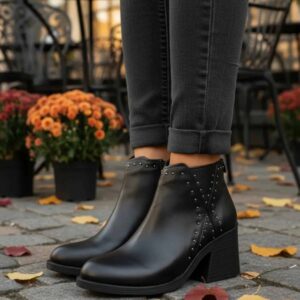 Mar | Botinetas de Cuero con Taco - Brandy Shoes