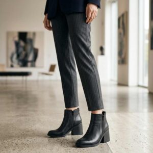 Marisol | Botinetas de Cuero con Taco - Brandy Shoes