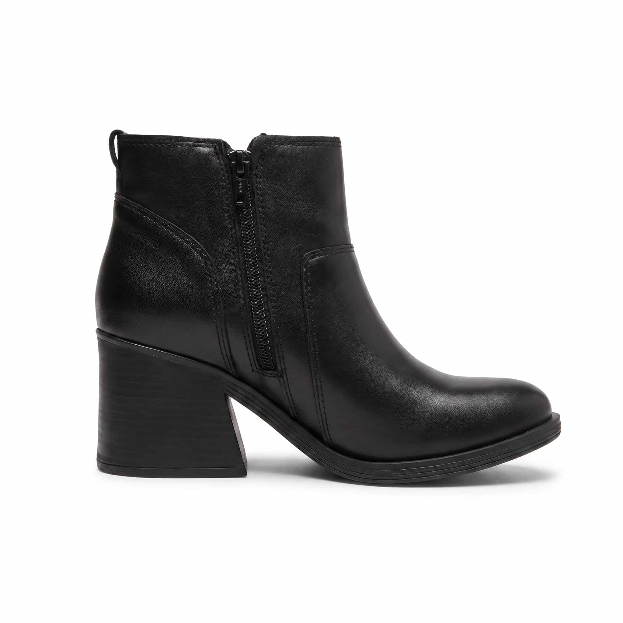 Marisol | Botinetas de Cuero con Taco - Brandy Shoes