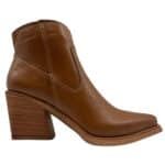 Meli | Botinetas de Cuero con Taco - Brandy Shoes