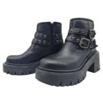 Moia Noir | Botinetas de Cuero con Plataforma