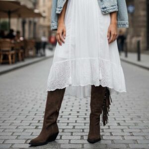 Mónaco | Botas de Gamuza con Flecos - Brandy Shoes