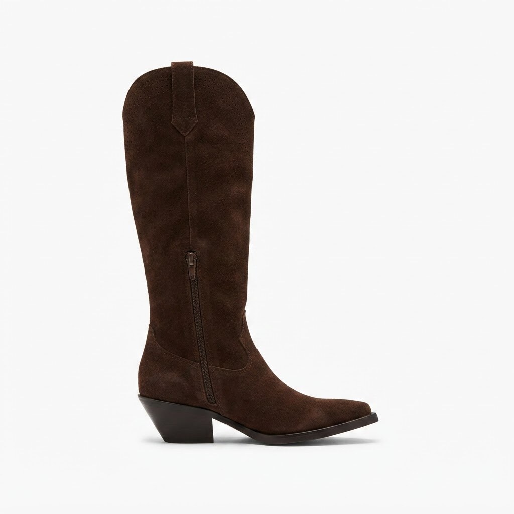 Mónaco | Botas de Gamuza con Flecos - Brandy Shoes