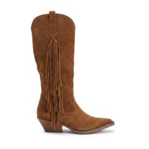 Mónaco | Botas de Gamuza con Flecos - Brandy Shoes
